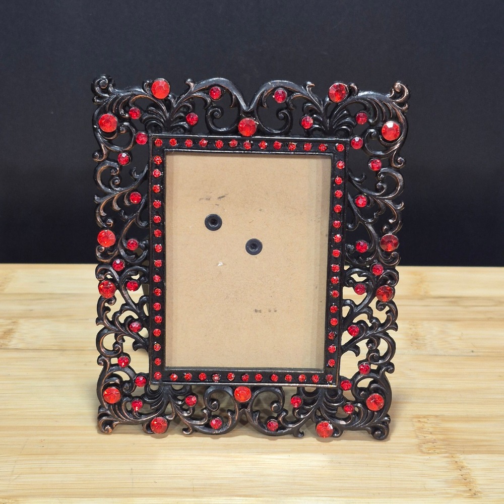 Baroque-Style Jeweled Frame for 2.5 x 3.5 Picture Y2K Gothic Glam Emo